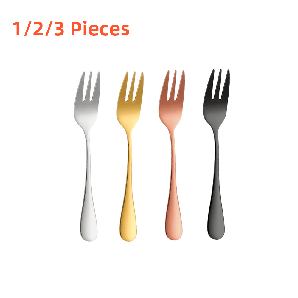 Gold Plated Cutlery - 1/2/3 Pieces Gold Fruit Fork Stainless