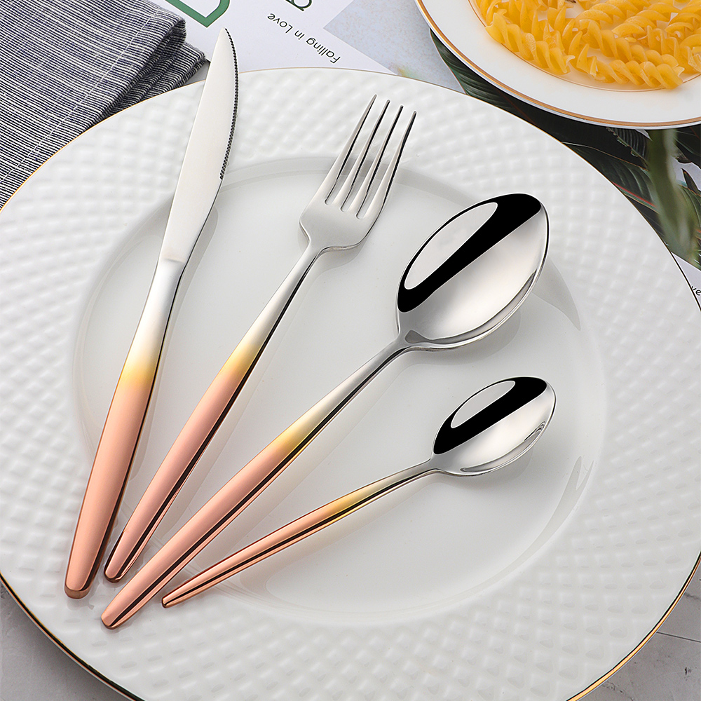 Rainbow Flatware Set Gold Cutl - Gold Plated Cutlery 评论和价格
