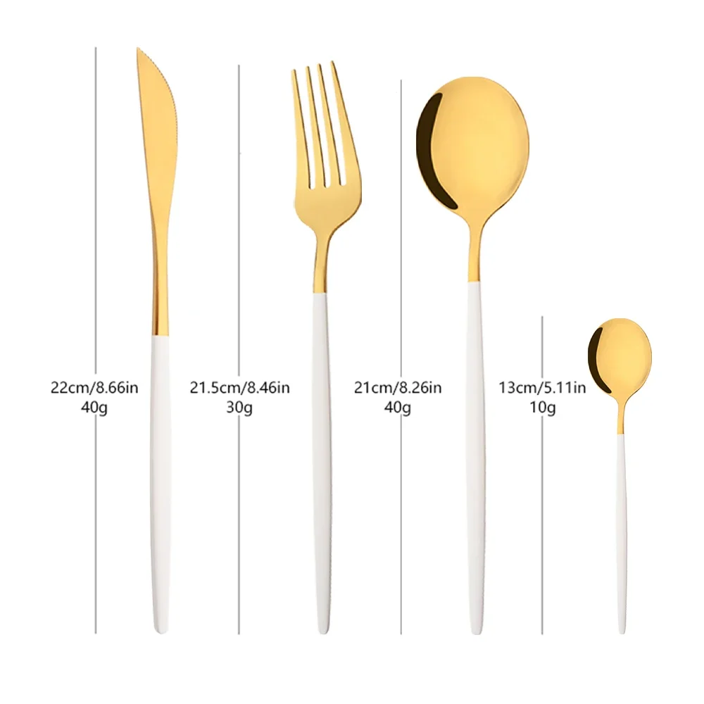 16/24/32/48Pcs Dinnerware Set  - Gold Plated Cutlery 评论和价格