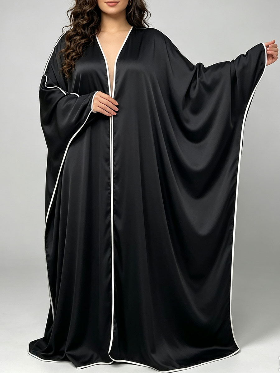 Elegant Satin Abaya Kimono for - Luxury Lifestyle Women 评论和价格