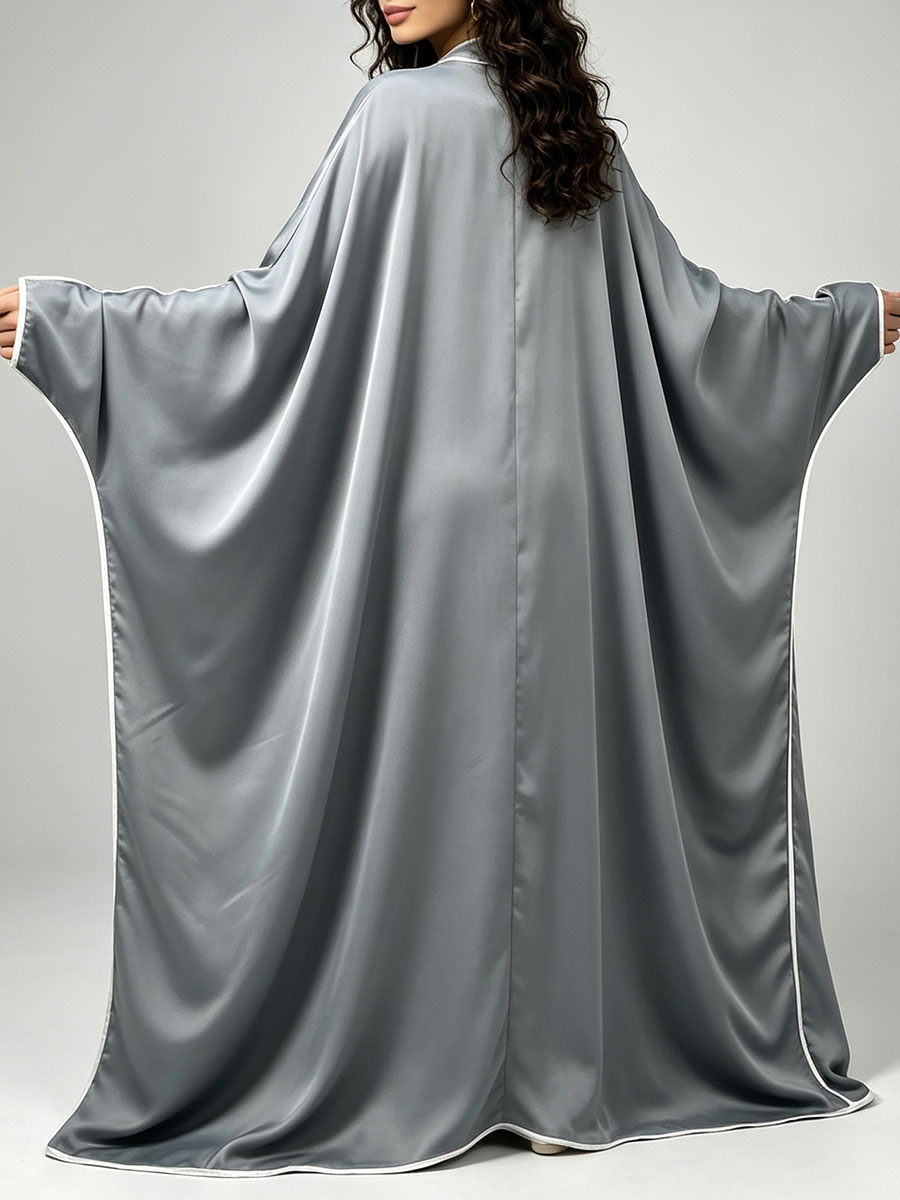 Elegant Satin Abaya Kimono for - Luxury Lifestyle Women 评论和价格