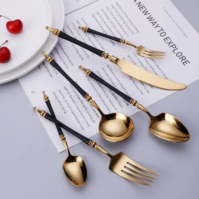 Luxury Western Gold Dinnerware - Gold Plated Cutlery 评论和价格