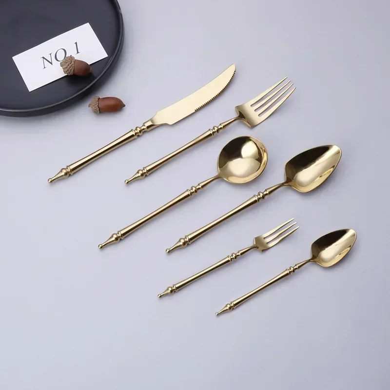 Luxury Western Gold Dinnerware - Gold Plated Cutlery 评论和价格