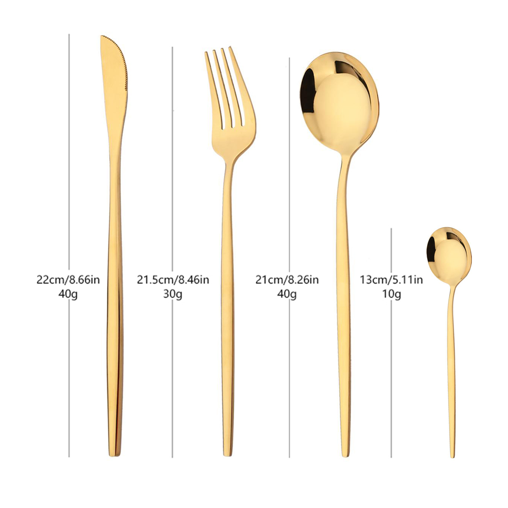16Pcs Green Gold Dinnerware St - Gold Plated Cutlery 评论和价格