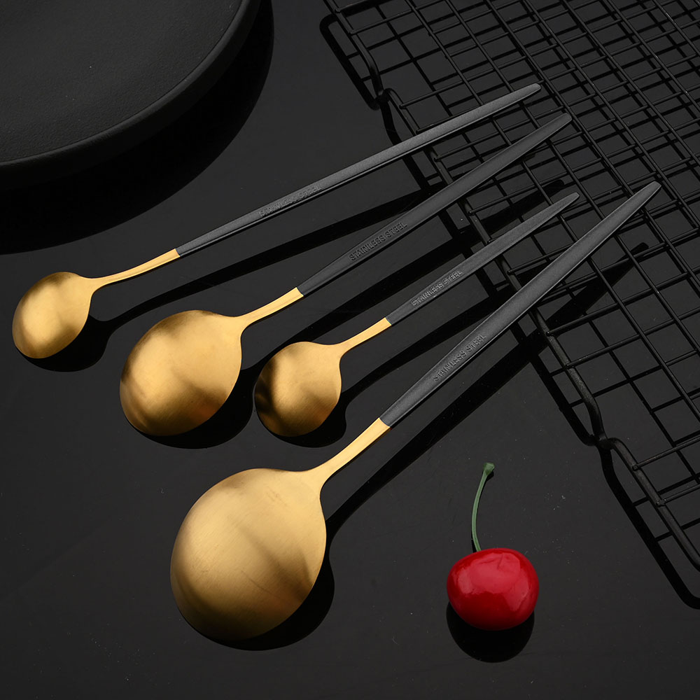 Tableware Stainless Steel Blac - Gold Plated Cutlery 评论和价格