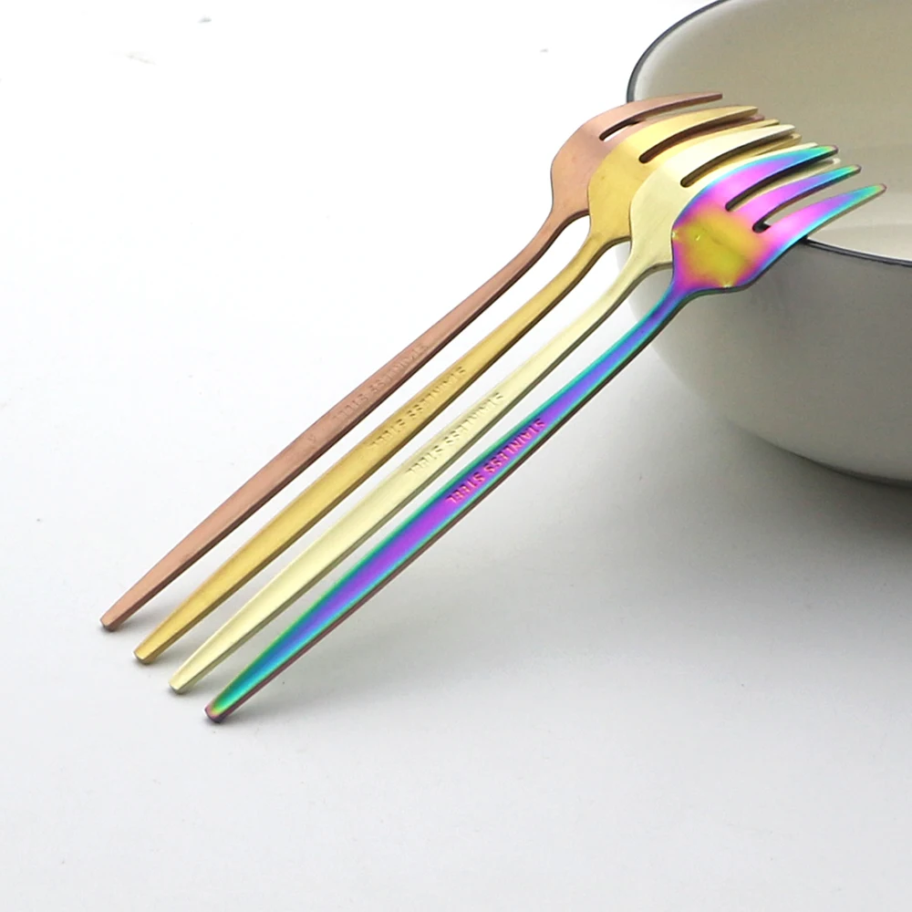 6Pcs Stainless Steel Matte Cak - Gold Plated Cutlery 评论和价格