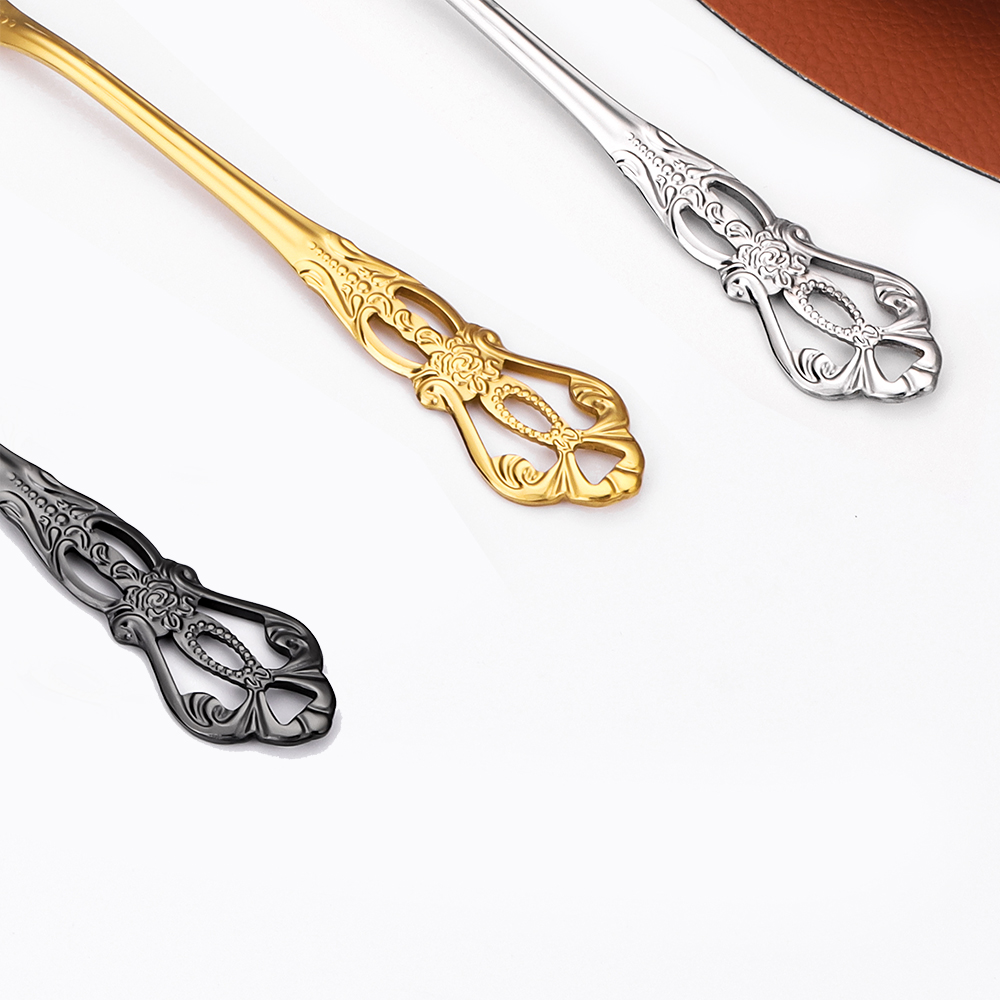 2/4/6/12pcs Gold Dessert Spoon - Gold Plated Cutlery 评论和价格
