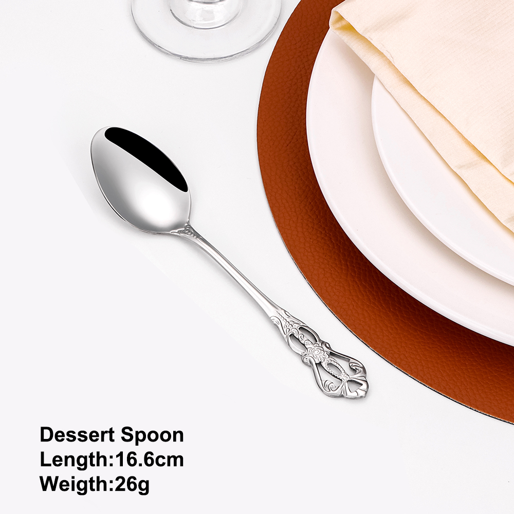 2/4/6/12pcs Gold Dessert Spoon - Gold Plated Cutlery 评论和价格