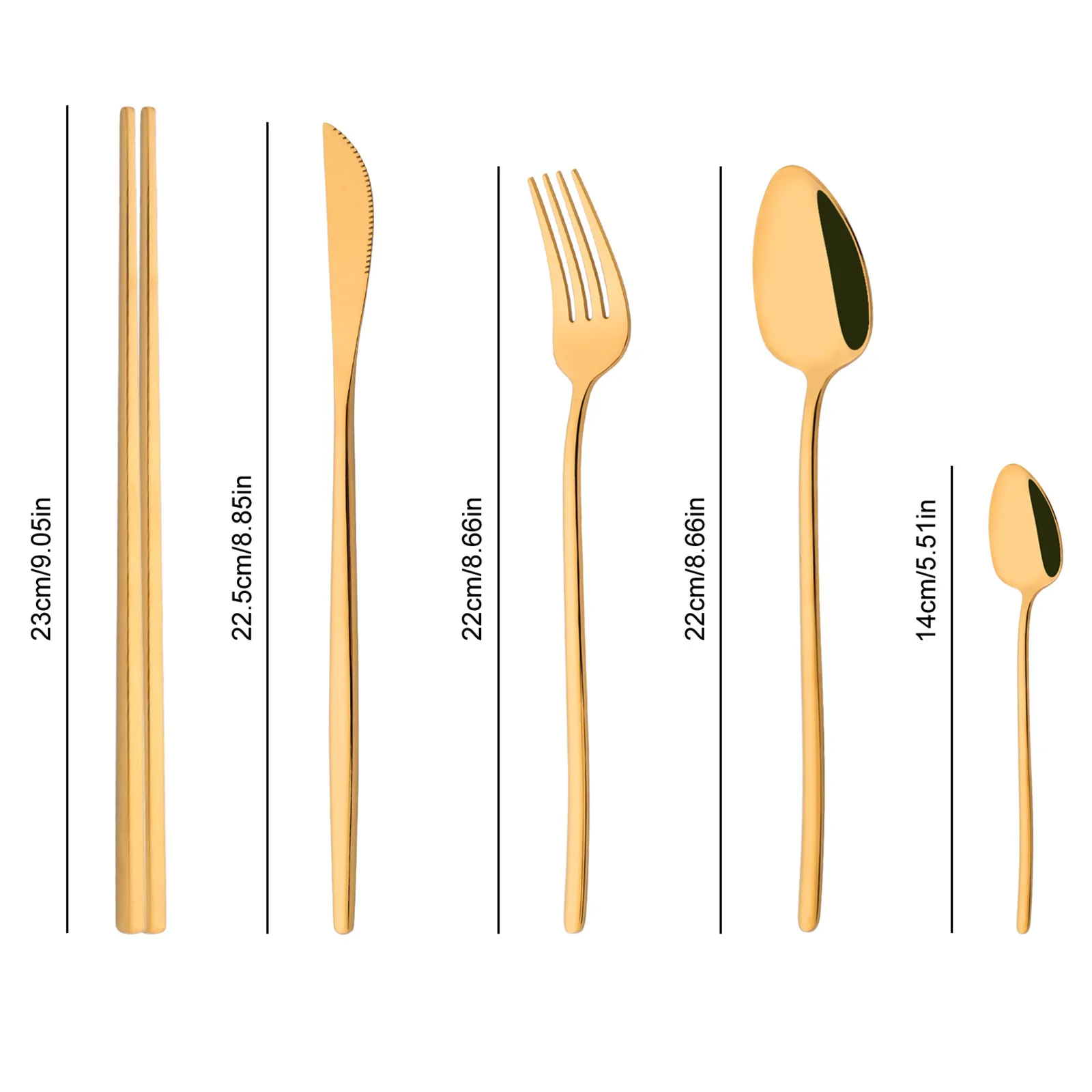 Korean 8Pcs Tableware Set High - Gold Plated Cutlery 评论和价格